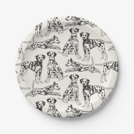 Zwarte en witte Dalmatische honden Papieren Bordje
