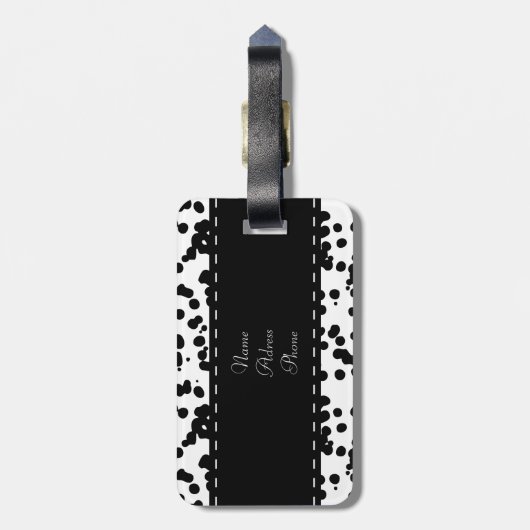 Zwarte en witte Dalmatische Spots Bagagelabel (Achterkant verticaal)