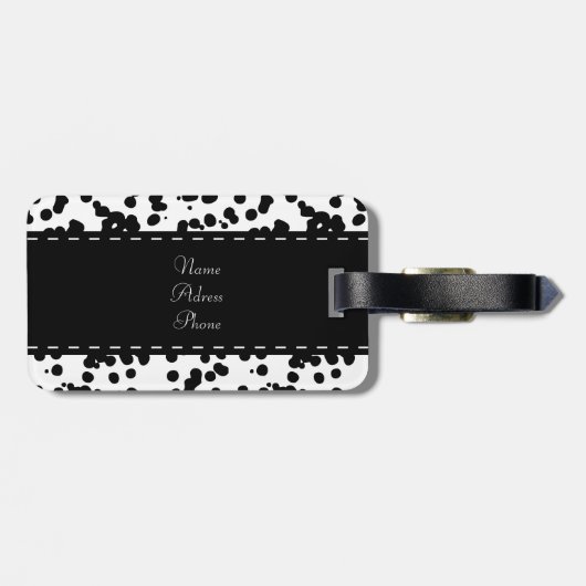 Zwarte en witte Dalmatische Spots Bagagelabel (Achterkant horizontaal)