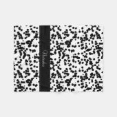 Zwarte en witte Dalmatische Spots Fleece Deken (Voorkant (Horizontaal))