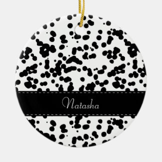 Zwarte en witte Dalmatische Spots Keramisch Ornament