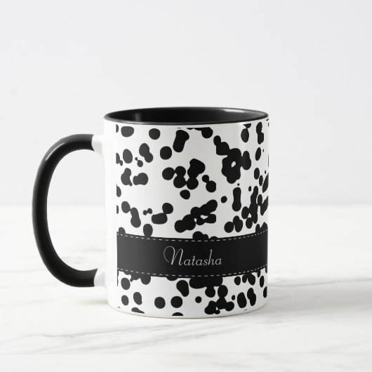 Zwarte en witte Dalmatische Spots Mok (Links)