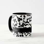 Zwarte en witte Dalmatische Spots Mok (Voorkant links)