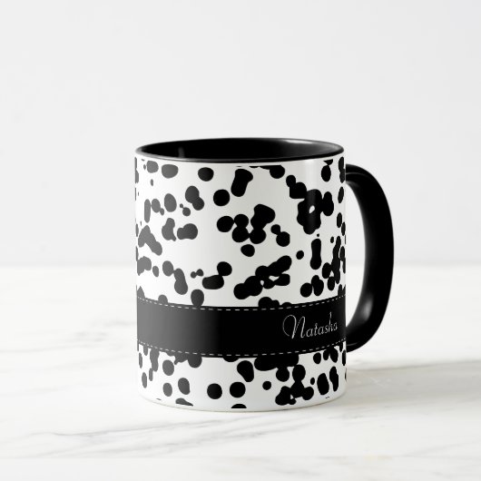 Zwarte en witte Dalmatische Spots Mok (Voorkant rechts)