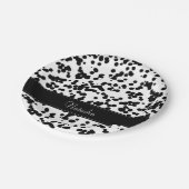 Zwarte en witte Dalmatische Spots Papieren Bordje (Gekanteld)