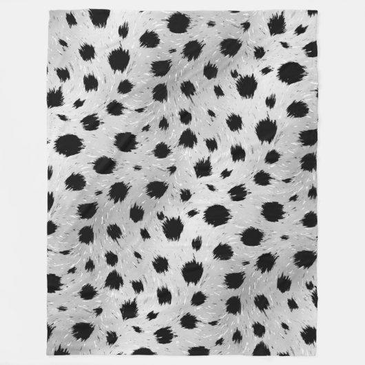 Zwarte en witte Dalmatische Spots Pattern Fleece Deken (Voorkant)