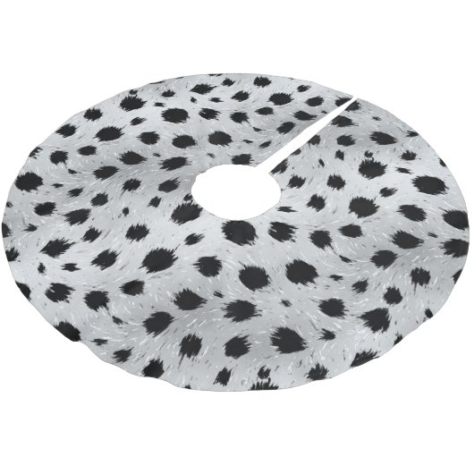 Zwarte en witte Dalmatische Spots Pattern Kerstboom Rok (Gekanteld)