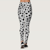 Zwarte en witte Dalmatische Spots Pattern Leggings (Achterkant)
