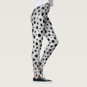 Zwarte en witte Dalmatische Spots Pattern Leggings (Rechts)