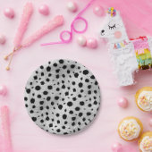 Zwarte en witte Dalmatische Spots Pattern Papieren Bordje (Feest)