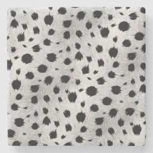 Zwarte en witte Dalmatische Spots Pattern Stenen Onderzetter