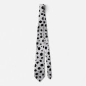 Zwarte en witte Dalmatische Spots Pattern Stropdas (Voorkant)