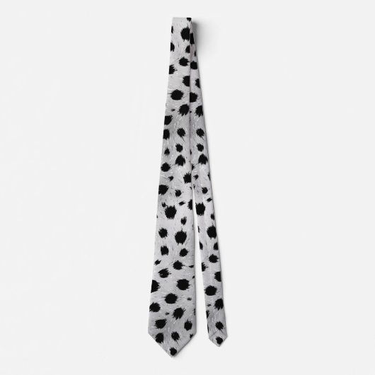 Zwarte en witte Dalmatische Spots Pattern Stropdas (Voorkant)