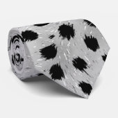 Zwarte en witte Dalmatische Spots Pattern Stropdas (Opgerold)
