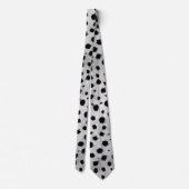 Zwarte en witte Dalmatische Spots Pattern Stropdas (Achterkant)