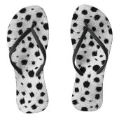 Zwarte en witte Dalmatische Spots Pattern Teenslippers (Voetbed)