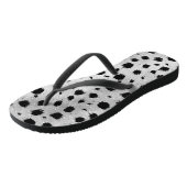 Zwarte en witte Dalmatische Spots Pattern Teenslippers (Schuin)