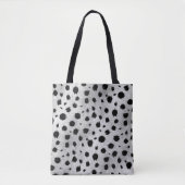 Zwarte en witte Dalmatische Spots Pattern Tote Bag (Voorkant)