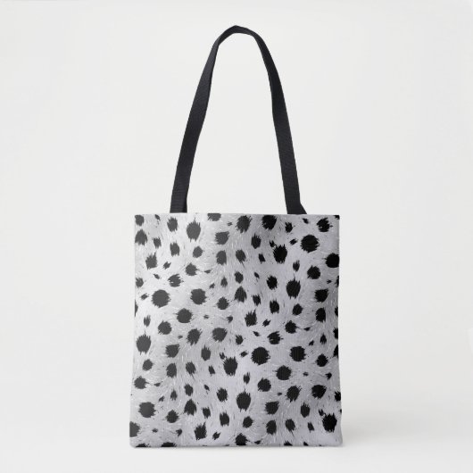 Zwarte en witte Dalmatische Spots Pattern Tote Bag (Voorkant)