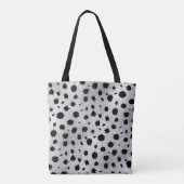 Zwarte en witte Dalmatische Spots Pattern Tote Bag (Achterkant)