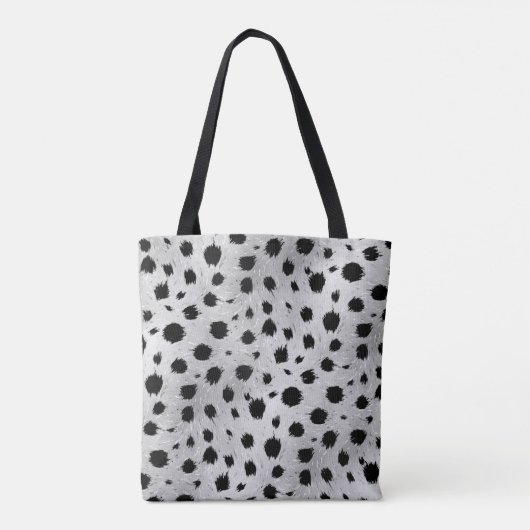 Zwarte en witte Dalmatische Spots Pattern Tote Bag (Achterkant)