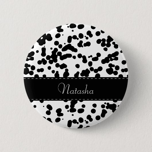 Zwarte en witte Dalmatische Spots Ronde Button 5,7 Cm (Voorkant)