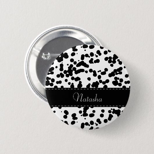 Zwarte en witte Dalmatische Spots Ronde Button 5,7 Cm (Voorkant /achterkant)