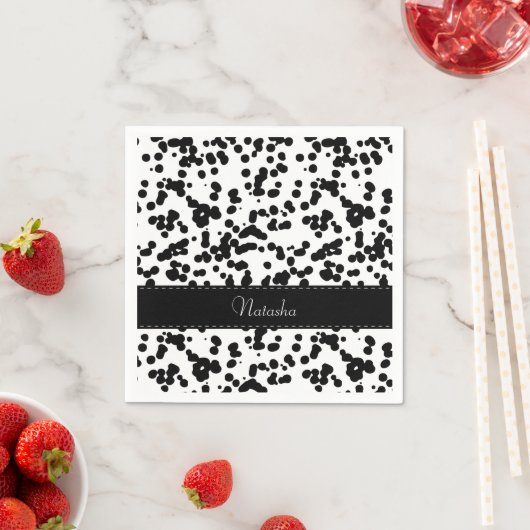Zwarte en witte Dalmatische Spots Servetten (Insitu)