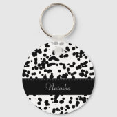 Zwarte en witte Dalmatische Spots Sleutelhanger (Voorkant)