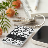 Zwarte en witte Dalmatische Spots Sleutelhanger (Voorkant Rechts)