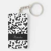 Zwarte en witte Dalmatische Spots Sleutelhanger (achterkant)