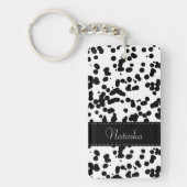 Zwarte en witte Dalmatische Spots Sleutelhanger (Voorkant)