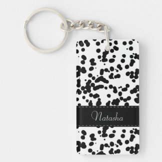 Zwarte en witte Dalmatische Spots Sleutelhanger