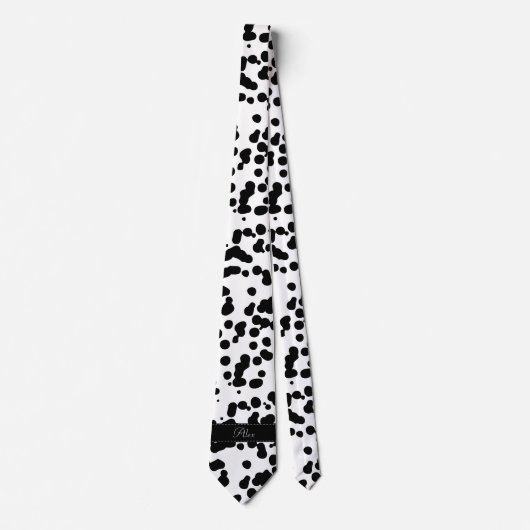 Zwarte en witte Dalmatische Spots Stropdas (Voorkant)