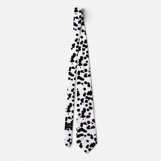 Zwarte en witte Dalmatische Spots Stropdas (Achterkant)