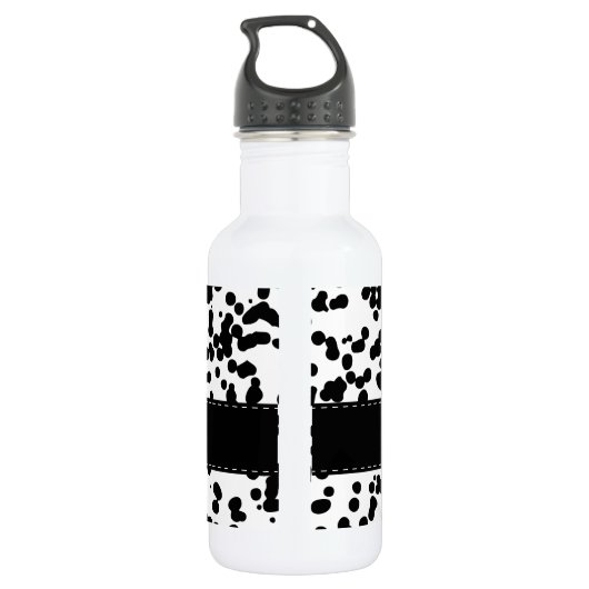 Zwarte en witte Dalmatische Spots Waterfles (Achterkant)