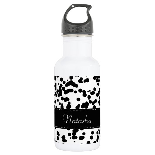 Zwarte en witte Dalmatische Spots Waterfles (Voorkant)