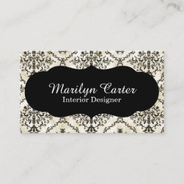 Zwarte en witte Damask Elegant Interior Designer Visitekaartje