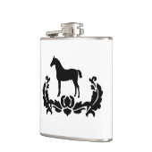 Zwarte en witte Damask Horse Heupfles (Links)