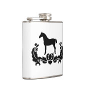 Zwarte en witte Damask Horse Heupfles (Rechts)