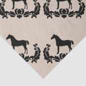 Zwarte en witte Damask Horse Tissuepapier (Detail)