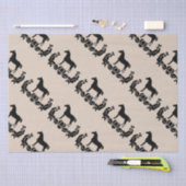 Zwarte en witte Damask Horse Tissuepapier (Craft)