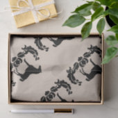 Zwarte en witte Damask Horse Tissuepapier (Geschenk)