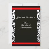 ZWARTE EN WITTE DAMASK, RODE WAX SEAL MONOGRAM GOL KAART (Achterkant)