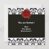 ZWARTE EN WITTE DAMASK, RODE WAX SEAL MONOGRAM Sil Kaart (Achterkant)