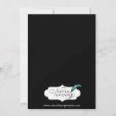 Zwarte en Witte Damast Huwelijksverjaardag Chic Kaart (Achterkant)
