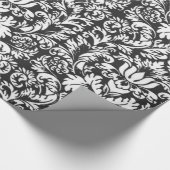 Zwarte en witte damasten kantbrokaat in vintage st cadeaupapier (Hoek)