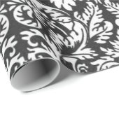 Zwarte en witte damasten kantbrokaat in vintage st cadeaupapier (Rol Hoek)