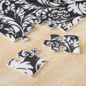 Zwarte en witte damasten kantbrokaat in vintage st legpuzzel (Zijkant)