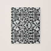Zwarte en witte damasten kantbrokaat in vintage st legpuzzel (Verticaal)